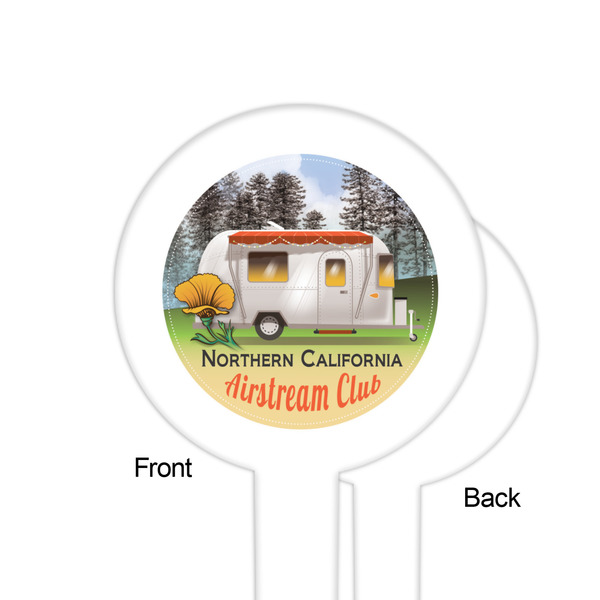 Northern California Airstream Club White Plastic 6" Food Pick - Round - Single Sided - Front & Back