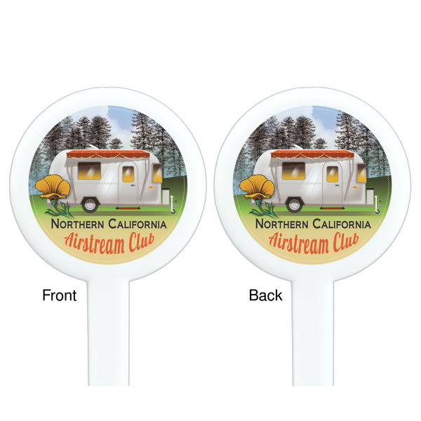 Northern California Airstream Club White Plastic 7" Stir Stick - Double Sided - Round - Front & Back