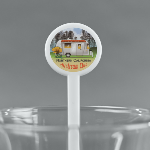 Northern California Airstream Club White Plastic 7" Stir Stick - Round - Main
