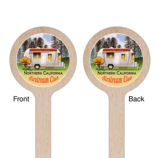 Northern California Airstream Club Wooden 6" Stir Stick - Round - Double Sided - Front & Back