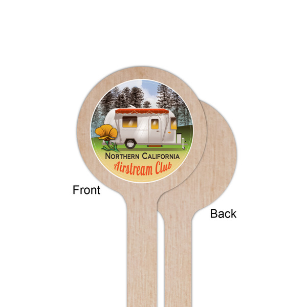 Northern California Airstream Club Wooden 6" Stir Stick - Round - Single Sided - Front & Back