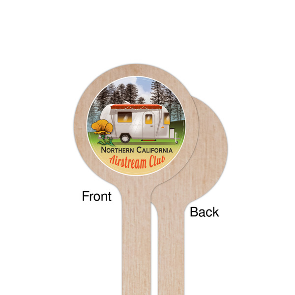 Northern California Airstream Club Wooden 7.5" Stir Stick - Round - Single Sided - Front & Back