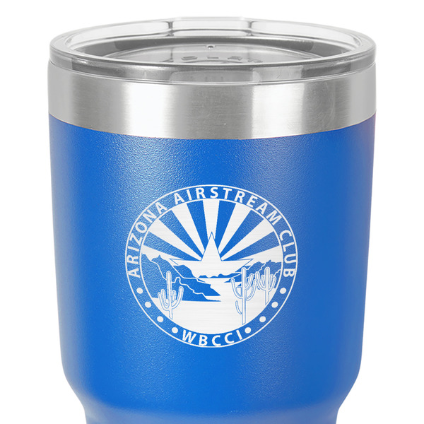 Arizona Airstream Club 30 oz Stainless Steel Ringneck Tumbler - Blue - Close Up