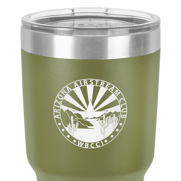 Arizona Airstream Club 30 oz Stainless Steel Ringneck Tumbler - Olive - Close Up