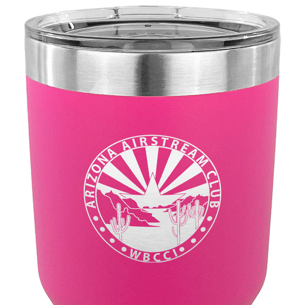 Arizona Airstream Club 30 oz Stainless Steel Ringneck Tumbler - Pink - CLOSE UP