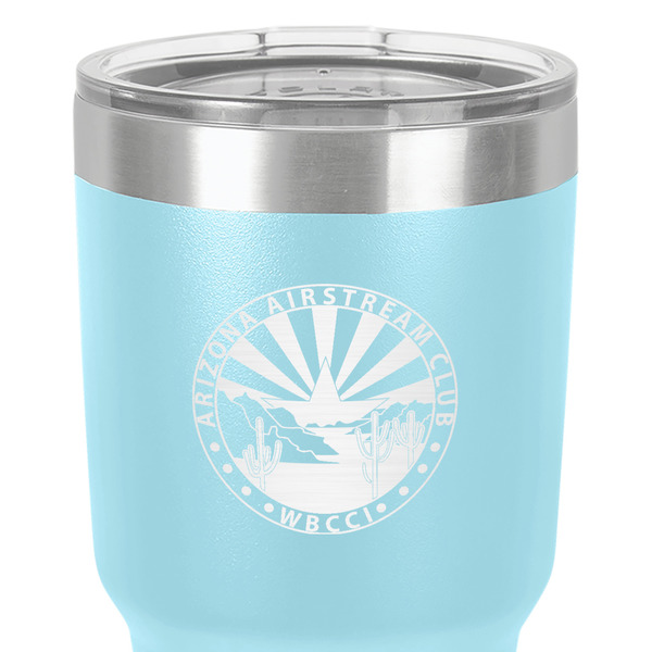 Arizona Airstream Club 30 oz Stainless Steel Ringneck Tumbler - Teal - Close Up