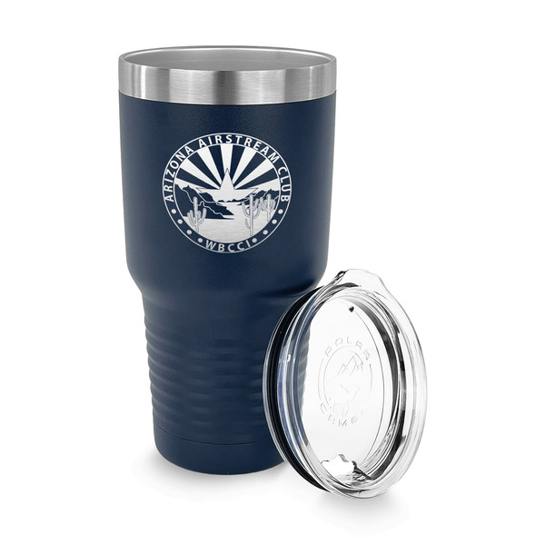 Arizona Airstream Club 30 oz Stainless Steel Ringneck Tumblers - Navy - LID OFF