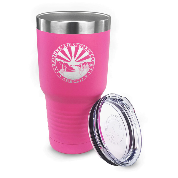 Arizona Airstream Club 30 oz Stainless Steel Ringneck Tumblers - Pink - LID OFF