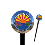 Arizona Airstream Club 4" Round Plastic Food Picks - Black - Double-Sided