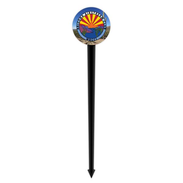 Arizona Airstream Club Black Plastic 4" Food Pick - Round - Single Pick