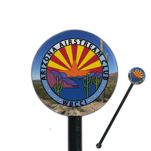 Custom Arizona Airstream Club 5.5" Round Plastic Stir Sticks - Black - Single-Sided