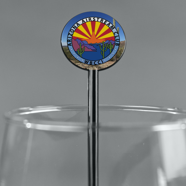 Arizona Airstream Club Black Plastic 5.5" Stir Stick - Round - Main