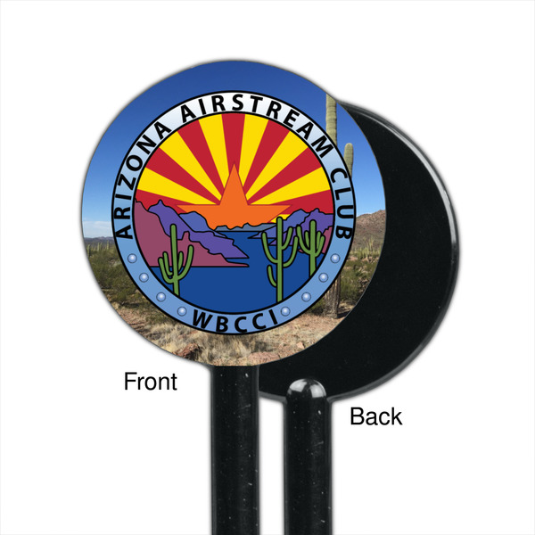 Arizona Airstream Club Black Plastic 5.5" Stir Stick - Single Sided - Round - Front & Back