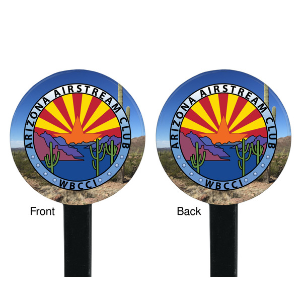 Arizona Airstream Club Black Plastic 7" Stir Stick - Double Sided - Round - Front & Back