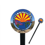 Arizona Airstream Club 7" Round Plastic Stir Sticks - Black - Single-Sided