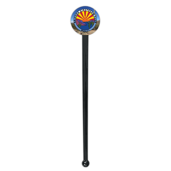 Arizona Airstream Club Black Plastic 7" Stir Stick - Round - Single Stick