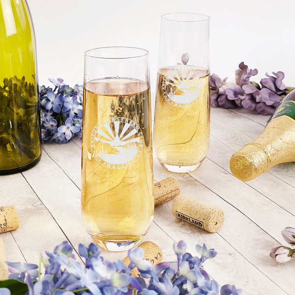 Arizona Airstream Club Champagne Flute - Single - In Context