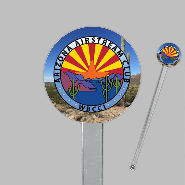 Arizona Airstream Club Clear Plastic 7" Stir Stick - Round - Closeup