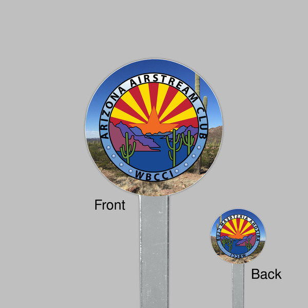 Arizona Airstream Club Clear Plastic 7" Stir Stick - Round - Front & Back