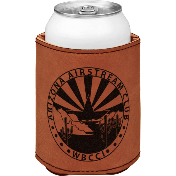 Arizona Airstream Club Cognac Leatherette Can Sleeve - Single Front