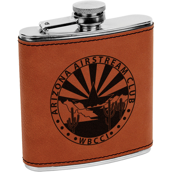 Custom Arizona Airstream Club Leatherette Wrapped Stainless Steel Flask