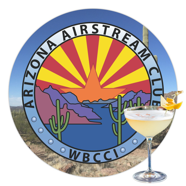 Custom Arizona Airstream Club Printed Drink Topper - 3.5"