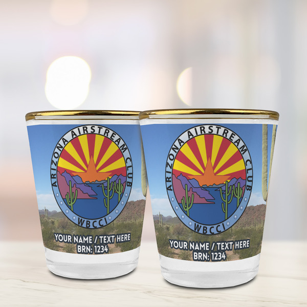Arizona Airstream Club Glass Shot Glass - Gold Rim - Lifestyle