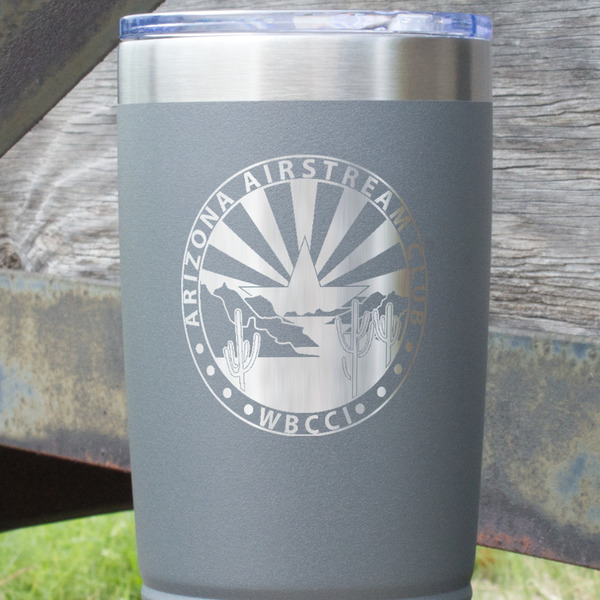 Arizona Airstream Club Gray Polar Camel Tumbler - 20oz - Close Up