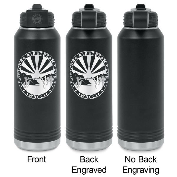 Arizona Airstream Club Laser Engraved Water Bottles - 2 Styles - Front & Back View