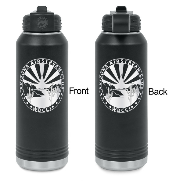 Arizona Airstream Club Laser Engraved Water Bottles - Front & Back Engraving - Front & Back View