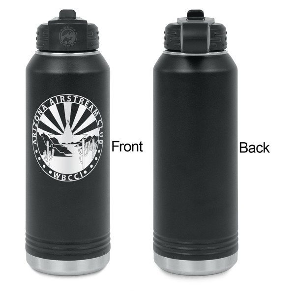 Arizona Airstream Club Laser Engraved Water Bottles - Front Engraving - Front & Back View