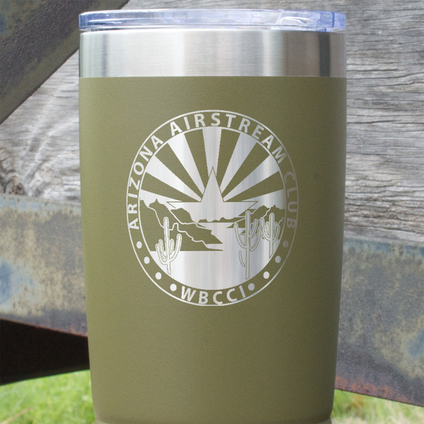 Arizona Airstream Club Olive Polar Camel Tumbler - 20oz - Close Up