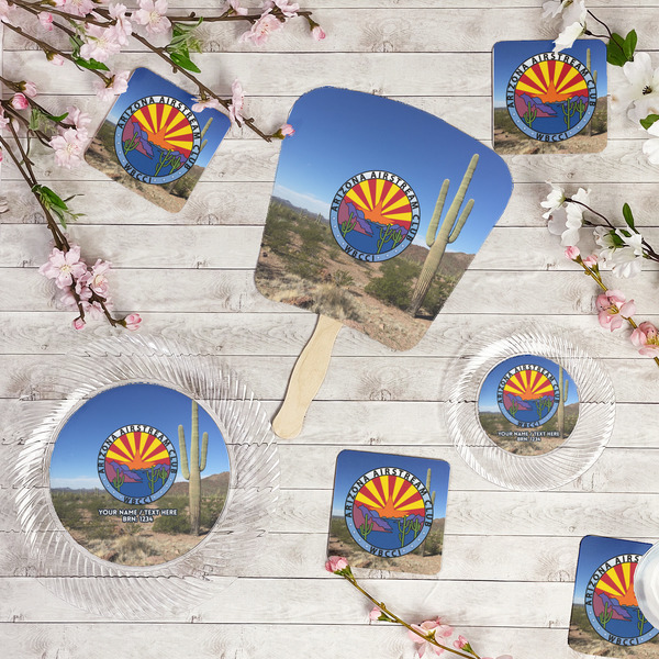 Arizona Airstream Club Party Supplies Combination Image - All items - Plates, Coasters, Fans