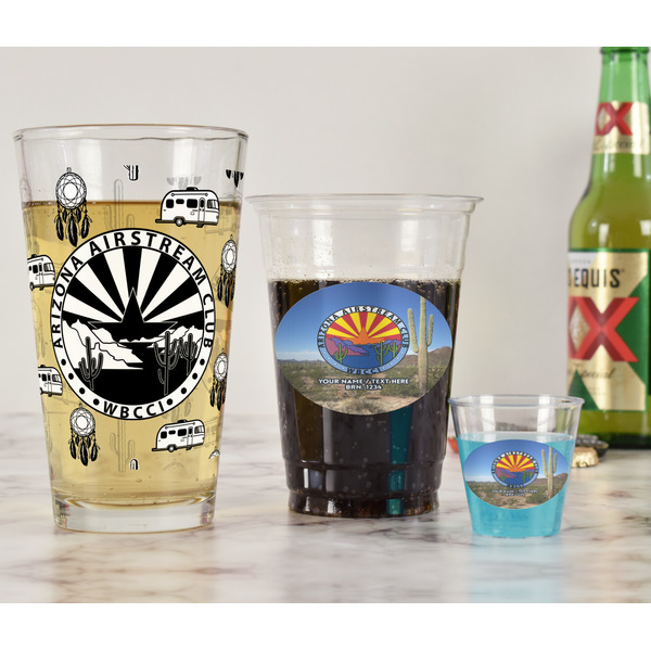 Arizona Airstream Club Pint Glass - Full Fill w Transparency - In Context