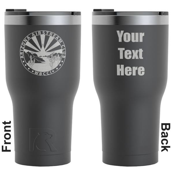 Custom Arizona Airstream Club RTIC Tumbler - Black - Laser Engraved - Double-Sided