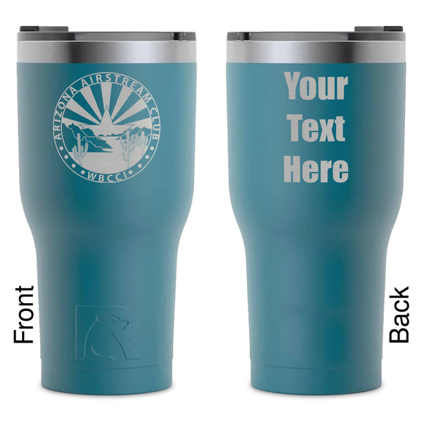 Custom Arizona Airstream Club RTIC Tumbler - Dark Teal - Laser Engraved - Double-Sided
