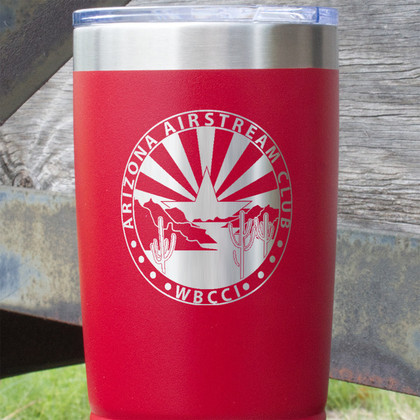 Arizona Airstream Club Red Polar Camel Tumbler - 20oz - Close Up