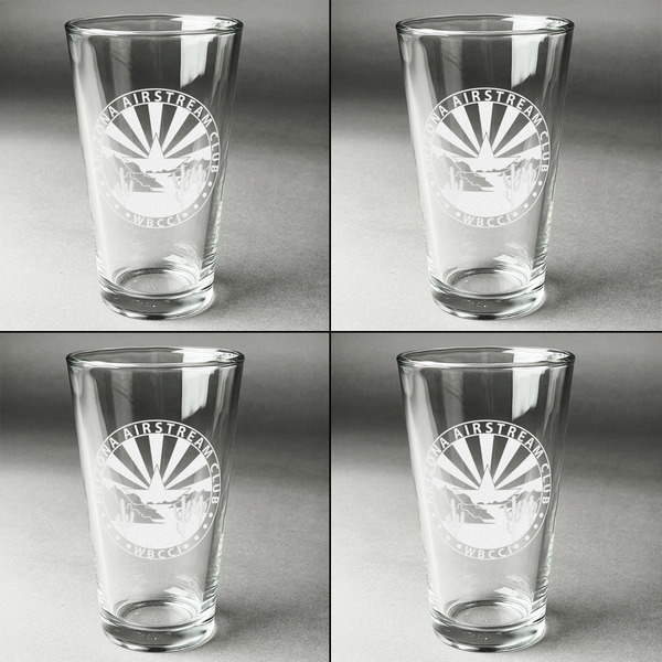 Arizona Airstream Club Set of Four Engraved Beer Glasses - Individual View