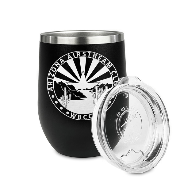 Arizona Airstream Club Stainless Wine Tumblers - Black - Double Sided - Alt View