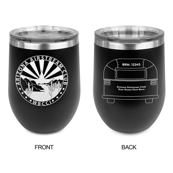 Arizona Airstream Club Stainless Wine Tumblers - Black - Double Sided - Approval