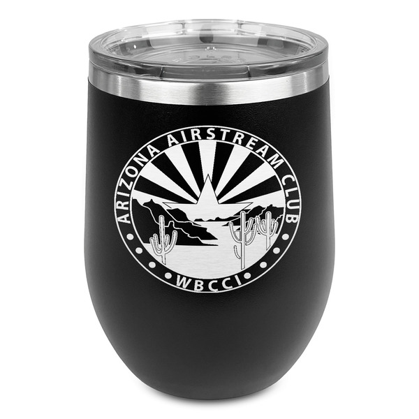 Custom Arizona Airstream Club Stemless Stainless Steel Wine Tumbler - Black - Double-Sided