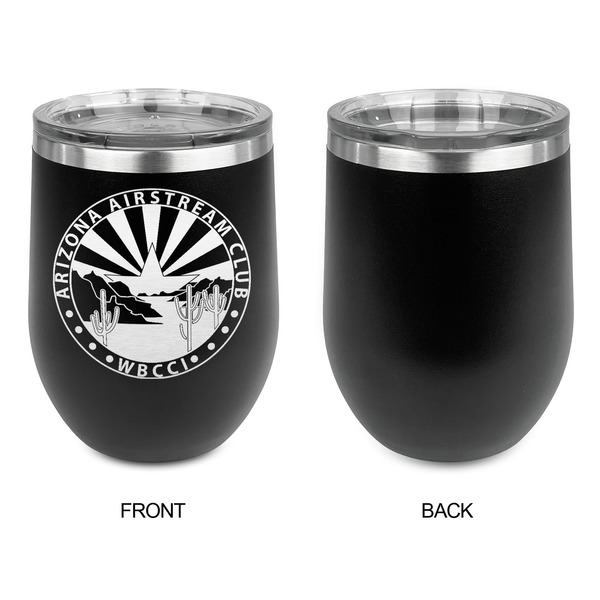 Arizona Airstream Club Stainless Wine Tumblers - Black - Single Sided - Approval