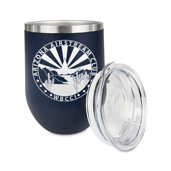 Arizona Airstream Club Stainless Wine Tumblers - Navy - Double Sided - Alt View