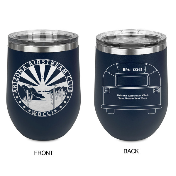 Arizona Airstream Club Stainless Wine Tumblers - Navy - Double Sided - Approval