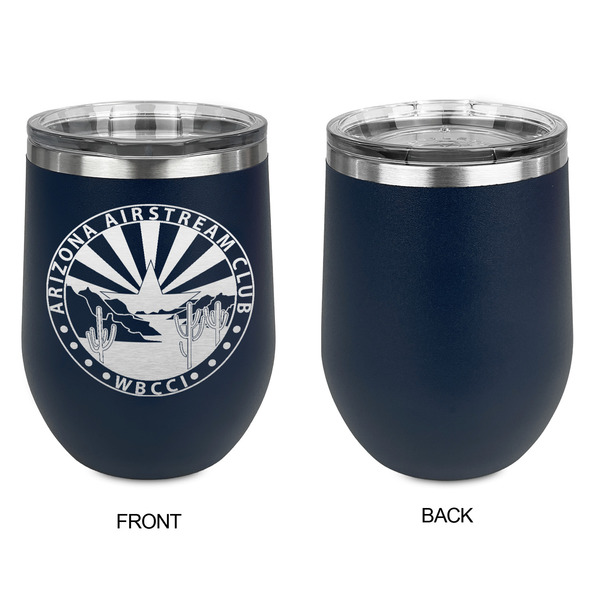 Arizona Airstream Club Stainless Wine Tumblers - Navy - Single Sided - Approval