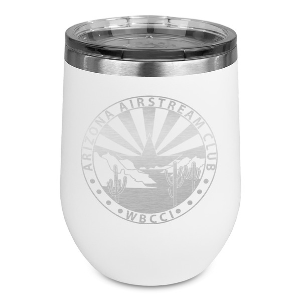 Custom Arizona Airstream Club Stemless Stainless Steel Wine Tumbler - White - Double-Sided