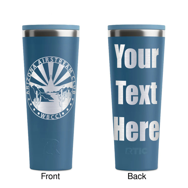 Arizona Airstream Club Steel Blue RTIC Everyday Tumbler - 28 oz. - Front and Back