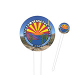 Arizona Airstream Club 4" Round Plastic Food Picks - White - Single-Sided
