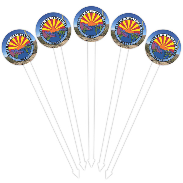 Arizona Airstream Club White Plastic 4" Food Pick - Round - Fan View