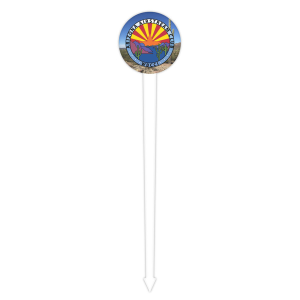 Arizona Airstream Club White Plastic 4" Food Pick - Round - Single Pick